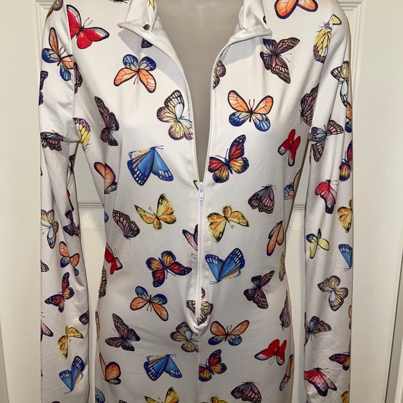 Multicolor Butterfly print onesie jumpsuit - Picture 6 of 11